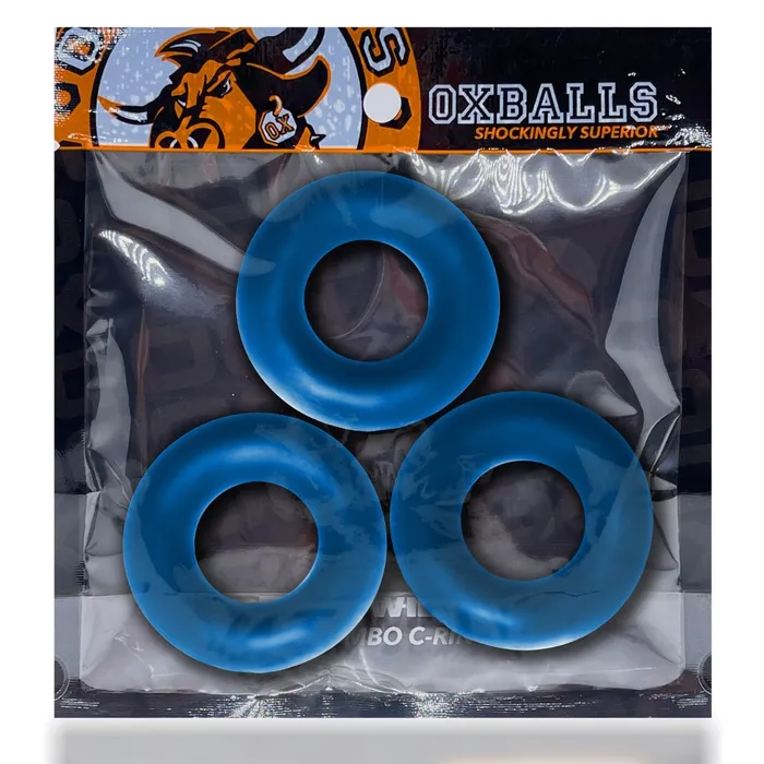 Oxballs Fat Willy Rings 3 Pack Cock Ring Space Blue Oxballs Male Sex Toys