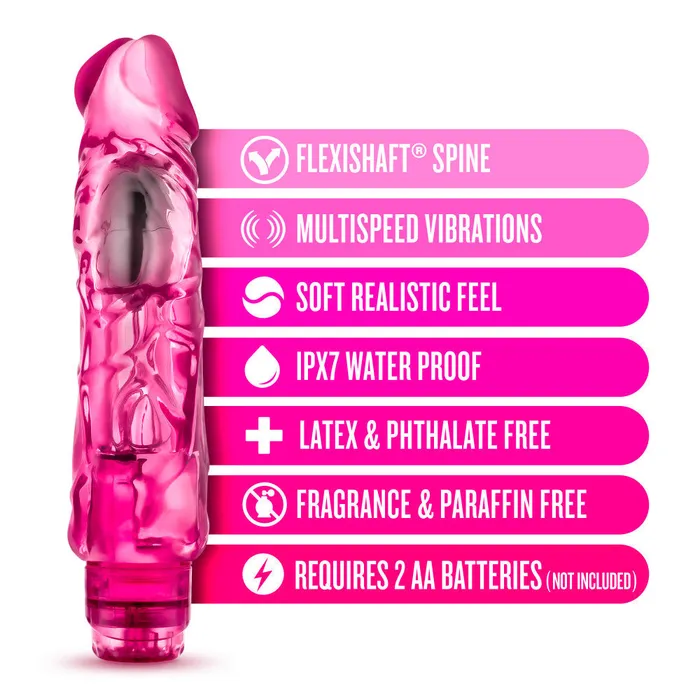 Vibrators Blush Naturally Yours Wild Ride Vibrating Dildo Pink Vibrators Blush Naturally Yours Wild Ride Vibrating Dildo Pink