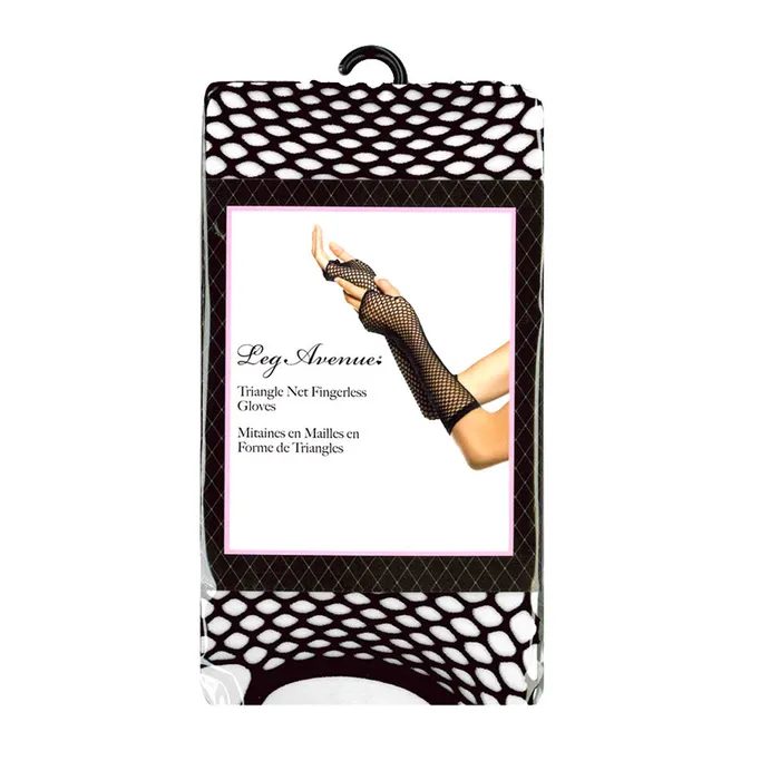 Anal Leg Avenue Leg Avenue Triangle Net Fingerless Gloves Black OS