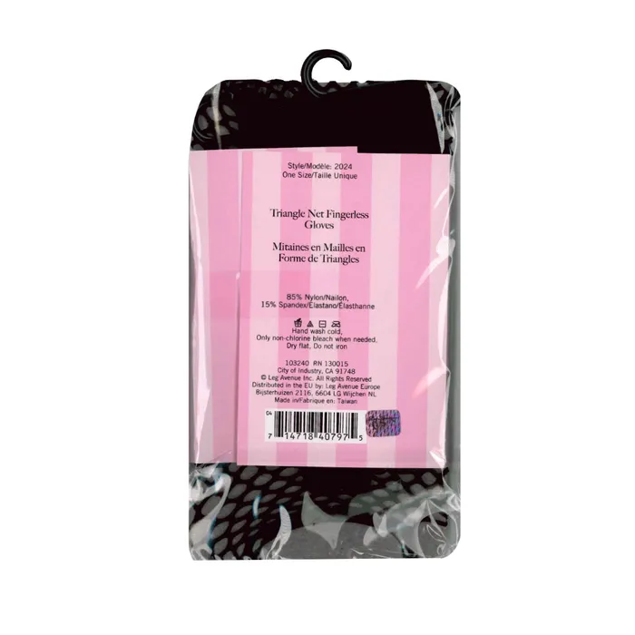 Anal Leg Avenue Leg Avenue Triangle Net Fingerless Gloves Black OS
