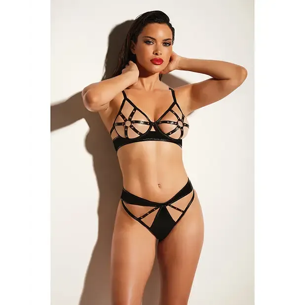 Oh La La Cheri Male Sex Toys Oh L L Chri Dominant Open Cup Caged 2Pc Set with Grommet Tape Strapping and Metal Ring Details S Oh La La Cheri Male Sex Toys Oh L L Chri Dominant Open Cup Caged 2Pc Set with Grommet Tape Strapping and Metal Ring Details S