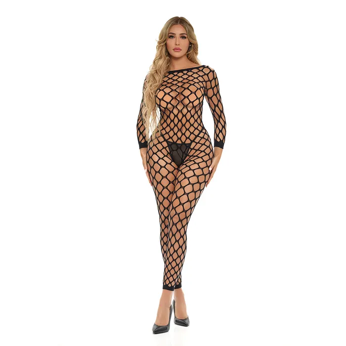 Pink Lipstick Vibrators Pink Lipstick Swipe Right Crotchless Bodystocking Black