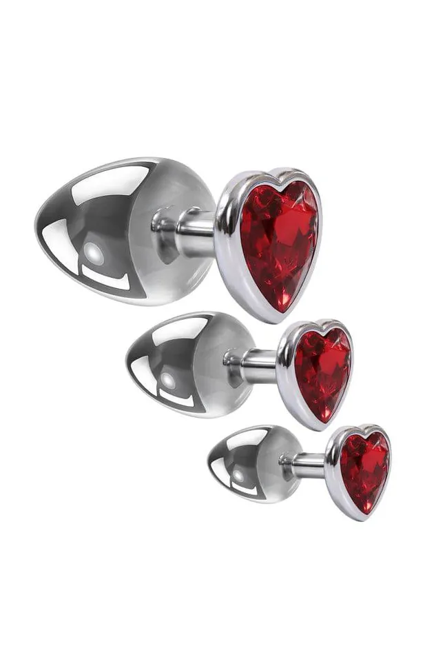 Adam Eve Male Sex Toys Adam Eve Three Hearts Gem Anal Plug Set