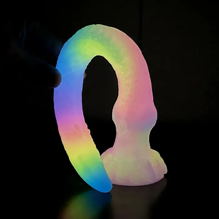 Platinum Silicone Series Dildos Fantasy Octopussy Platinum Silicone Dildo 307 Inch Glow In The Dark