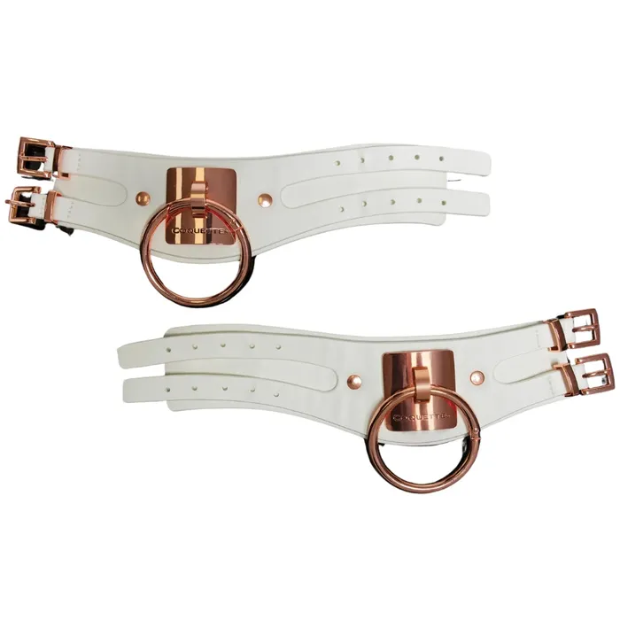 Restraints Coquette Coquette Vegan Leather Handcuffs White