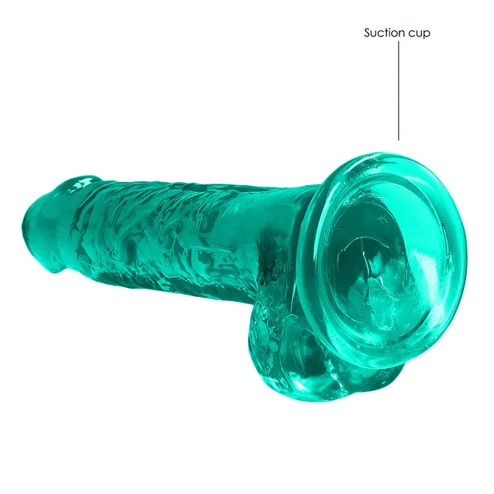Shots Toys Dildos Shots Real Rock Crystal Clear 7 Inch Dildo With Balls Turquoise