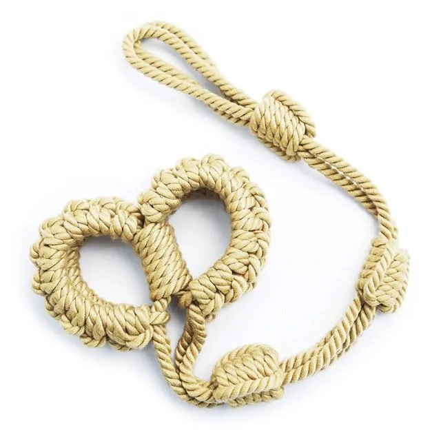Couples Adjustable Nylon Bondage Play Rope Handcuffs and Neck Restraint Lovegasm