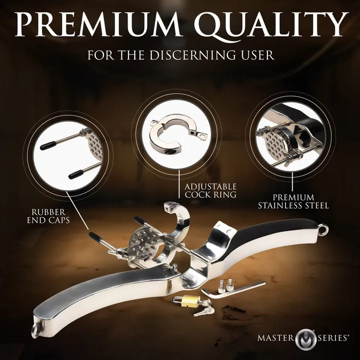 Master Series Male Sex Toys Stainless Steel Humbler with Ball Crusher