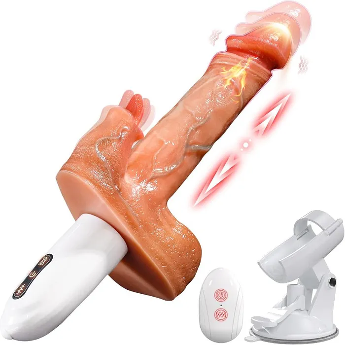 Female Sex Toys propinkup Sex Machine Thrusting Dildo with 8 Vibrating Thrusting Modes Remote Control TongueLicking Dildos with Suction Cup for HandsFree Play