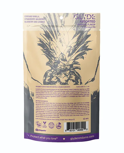 Glyde Assorted Flavors Pack of 10 Sooka INCunion Condoms Male Sex Toys