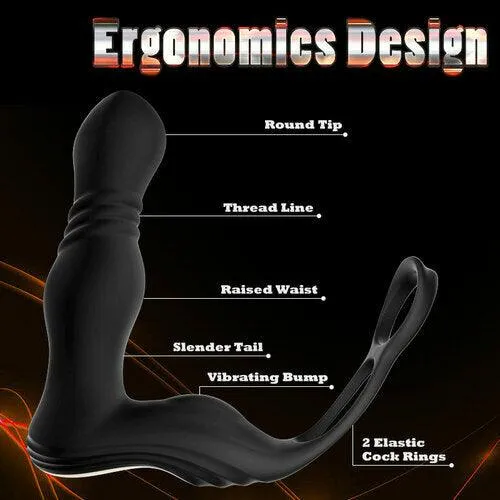 THOR 3 Thrusting 10 Vibrating Dual Cock Rings Prostate Massager propinkup Male Sex Toys