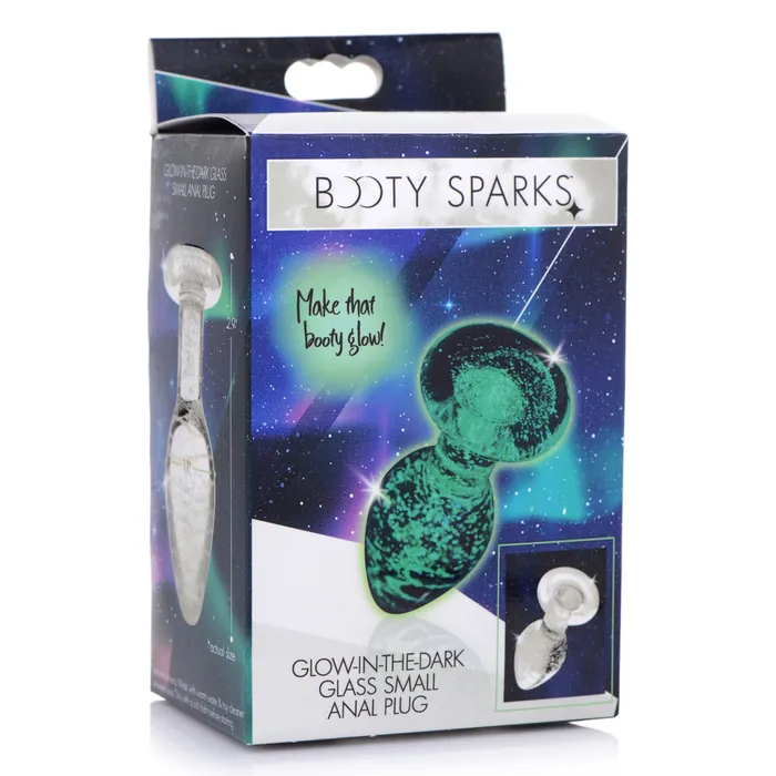 Booty Sparks Male Sex Toys GlowintheDark Glass Anal Plug Small