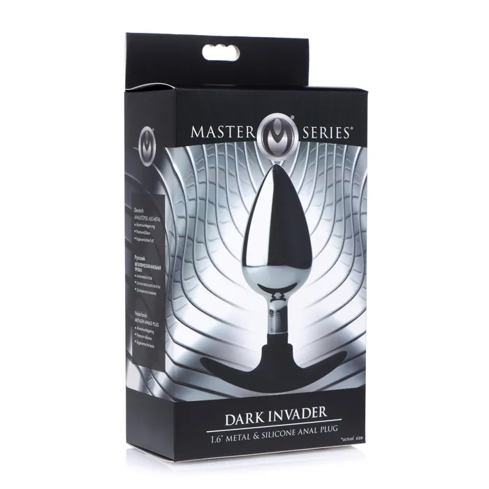 Master Series Male Sex Toys Dark Invader Metal and Silicone Anal Plug Large