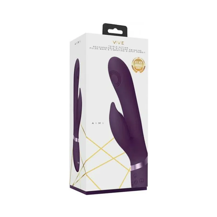 Vibrators Shots America LLC Vive Aimi Rechargeable Triplemotor Swinging Silicone Rabbit Purple Vibrators Shots America LLC Vive Aimi Rechargeable Triplemotor Swinging Silicone Rabbit Purple