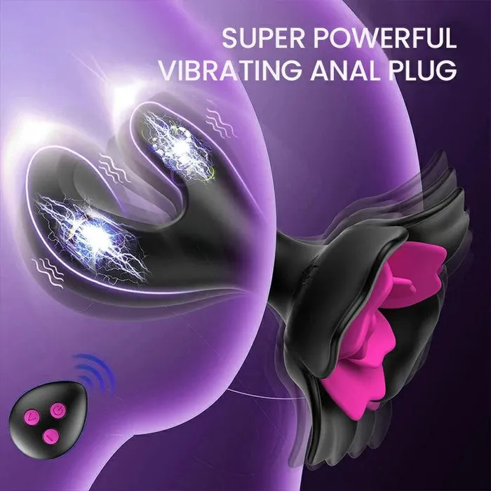 10Mode Vibrating Anal Plug Rose GSpot Toy Inyarose Male Sex Toys