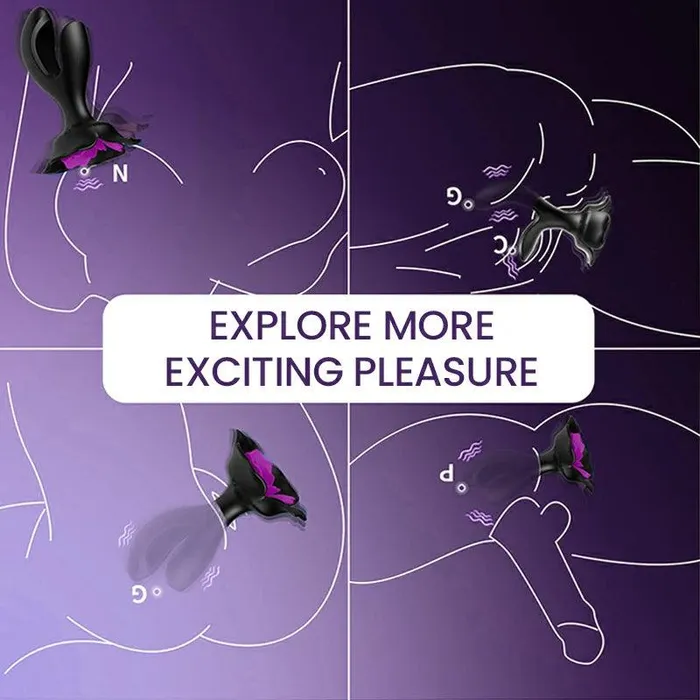 10Mode Vibrating Anal Plug Rose GSpot Toy Inyarose Male Sex Toys