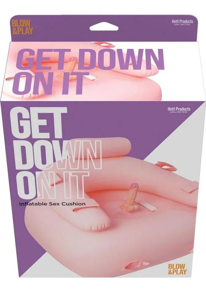 Get Down On It Inflatable Cushion with Wire Controller Vibrating Silicone Dildo Plus Wrist N Leg Straps Hott Products Female Sex Toys