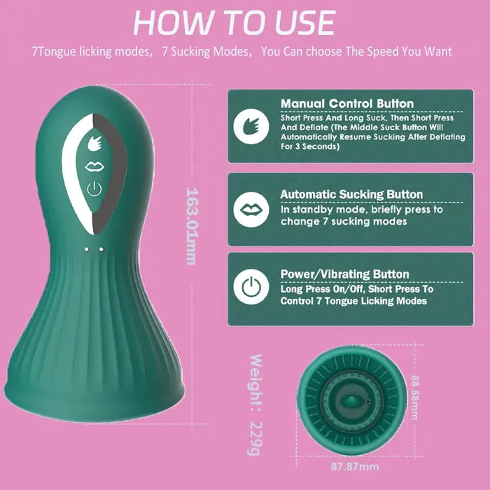 Inyarose Female Sex Toys Female Tongue Vibrating Sucking Breast Massager