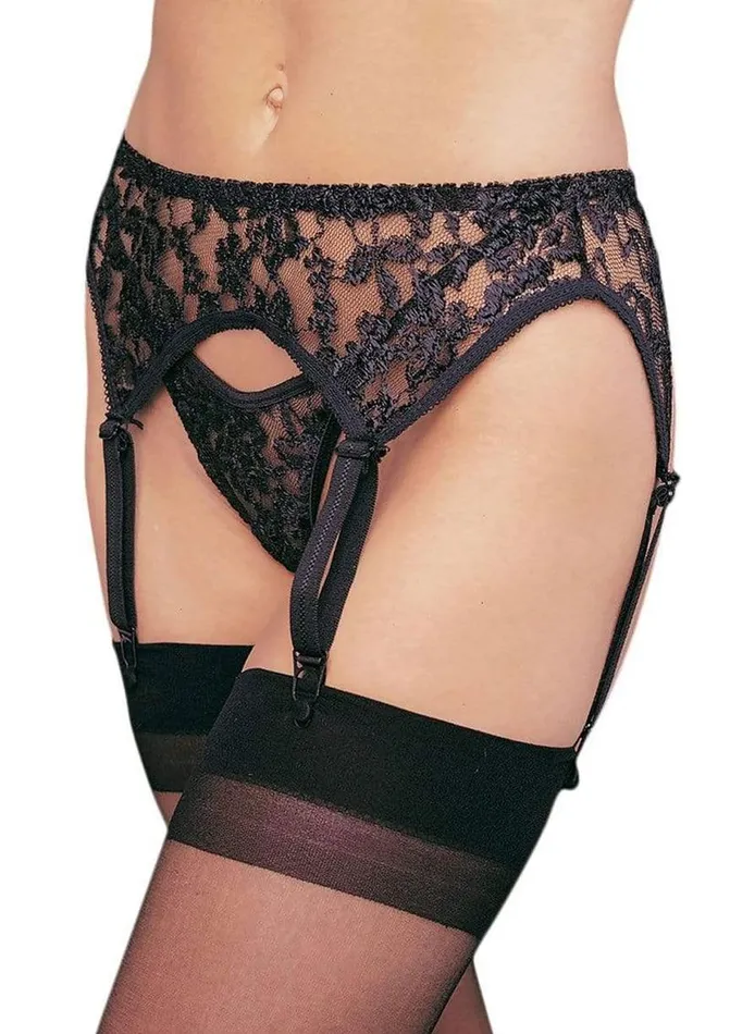 Leg Avenue Lace Garter Belt with Thong Leg Avenue Female Sex Toys