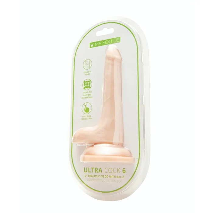Me You Us Me You Us Ultra Cock Dual Density Dildo With Balls Pink 6 Inch Dildos