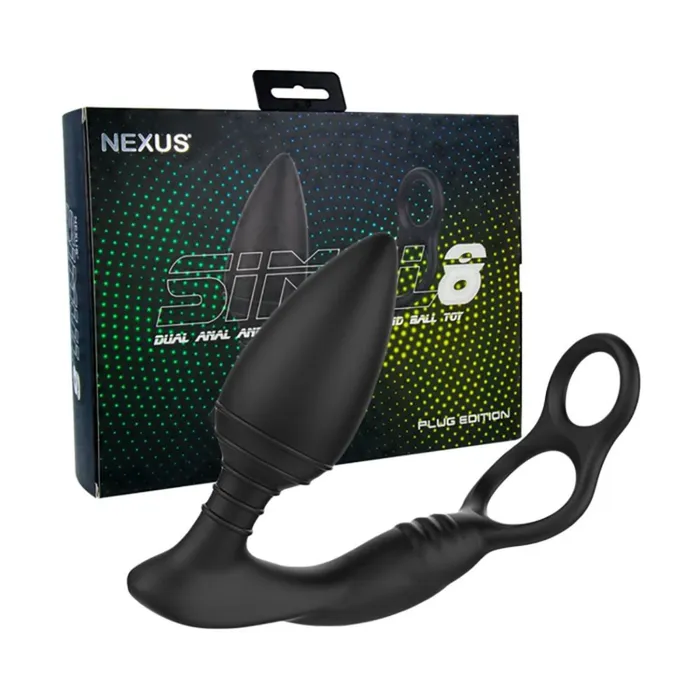 Nexus Anal Nexus Simul8 Dual Anal Perineum Cock Ball Butt Plug Black