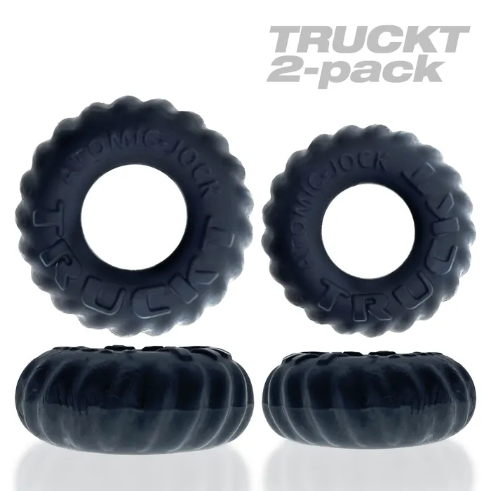 Anal Oxballs Truckt 2 Piece Cockring Set Atomic Jock Night Black