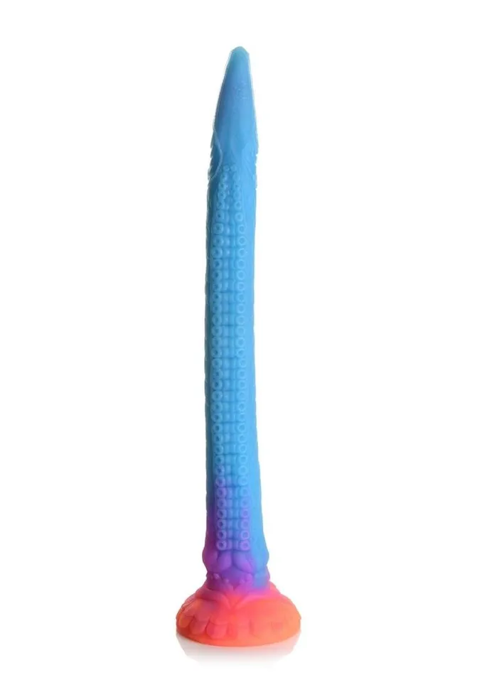 Creature Cocks Makara Glow In The Dark Silicone Snake Dildo OrangePurpleBlue Glitter Creature Cocks Dildos