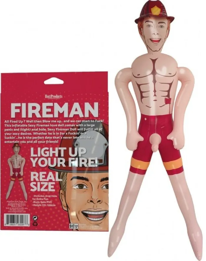 Fireman Inflatable Doll Hott Products Unlimited Male Sex Toys