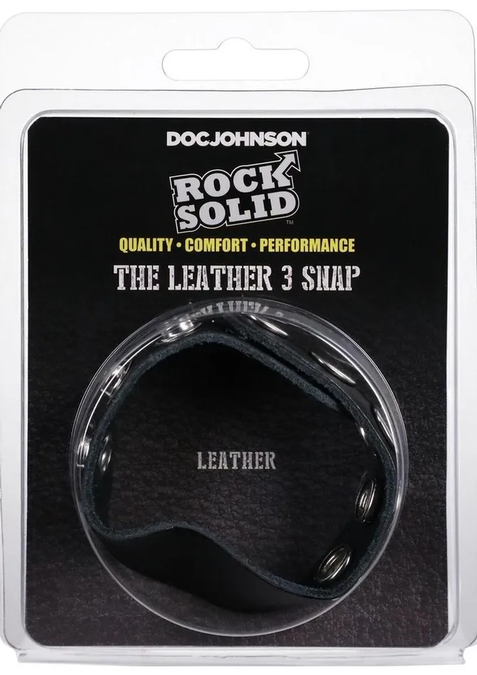 Rock Solid Male Sex Toys Rock Solid The Leather 5 Snap Adjustable Cock Ring